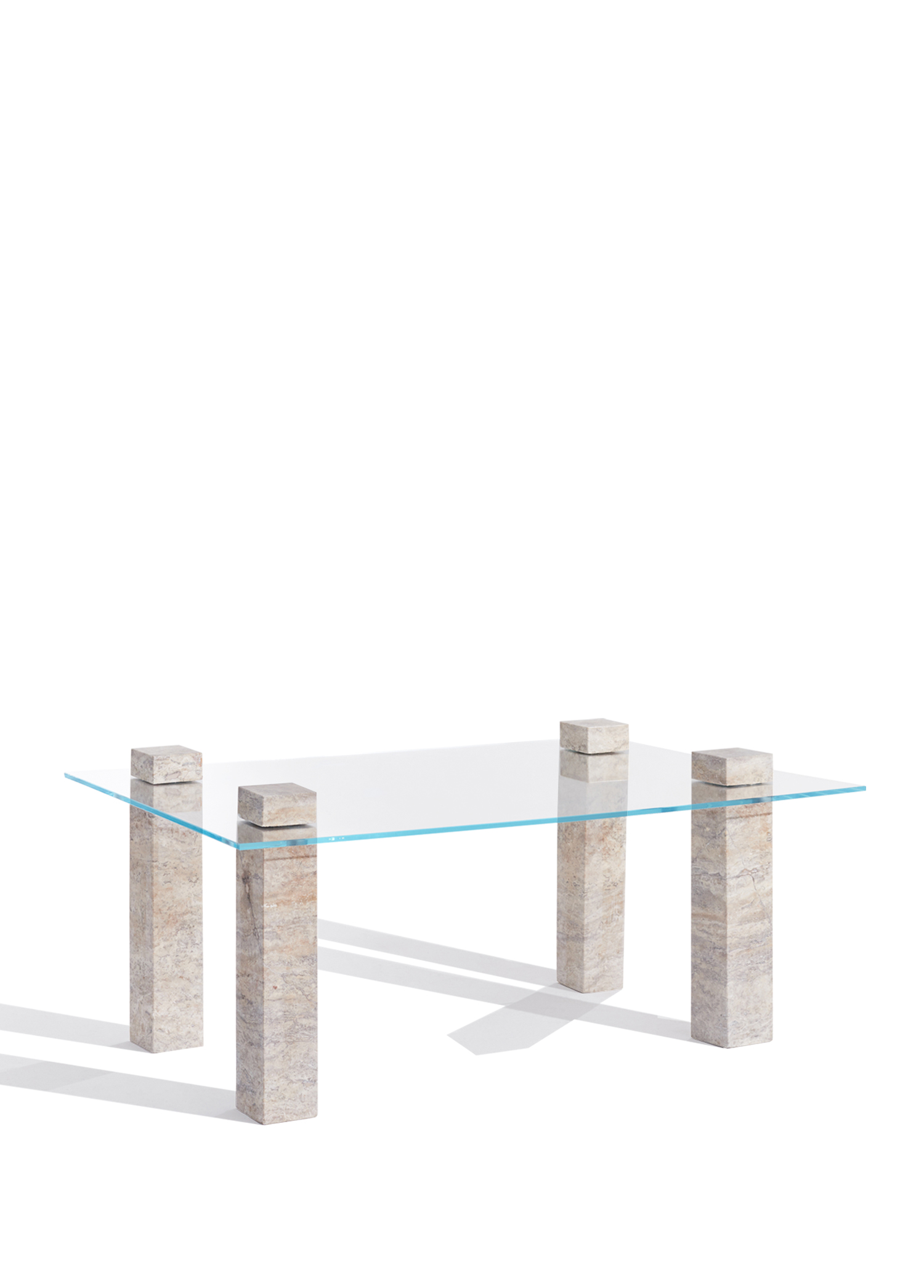 Gümüş Traverten Ekho Orta Sehpa