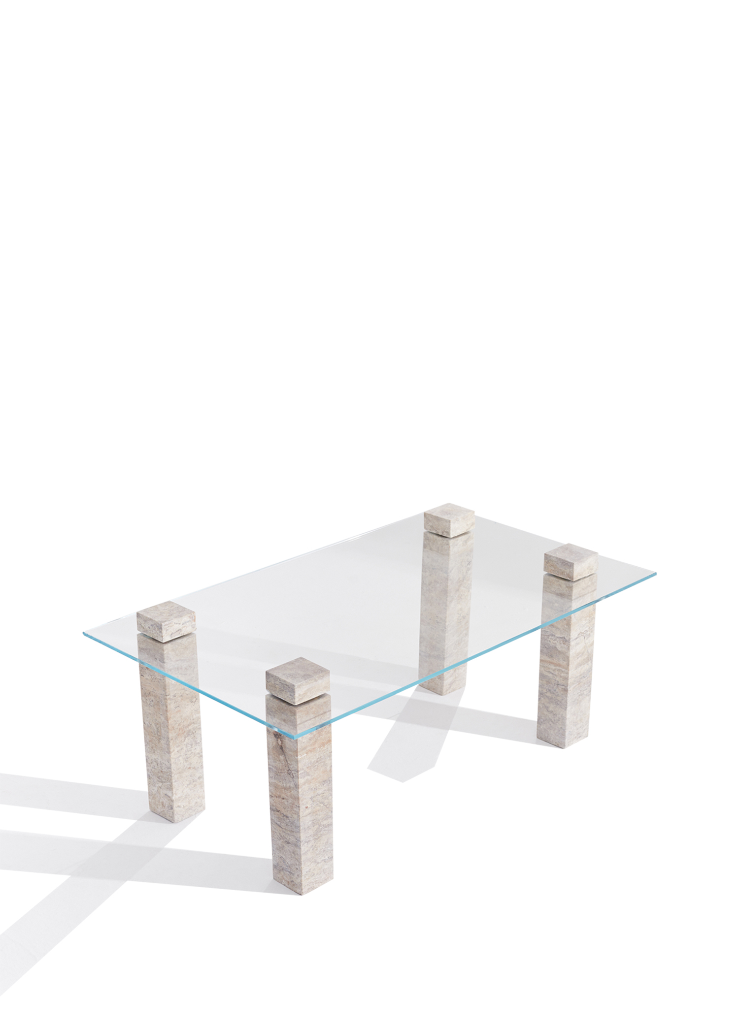 Gümüş Traverten Ekho Orta Sehpa - Görsel 2