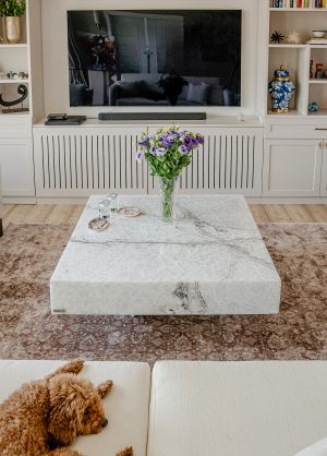 Beyaz Onyx Cara Orta Sehpa