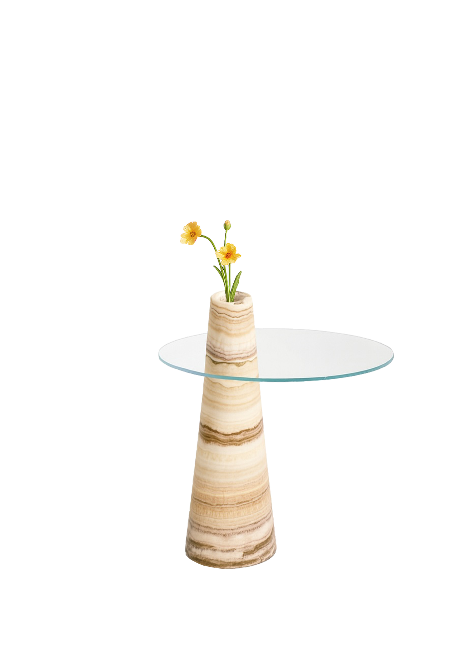 Kahverengi Onyx Atlas Yan Sehpa