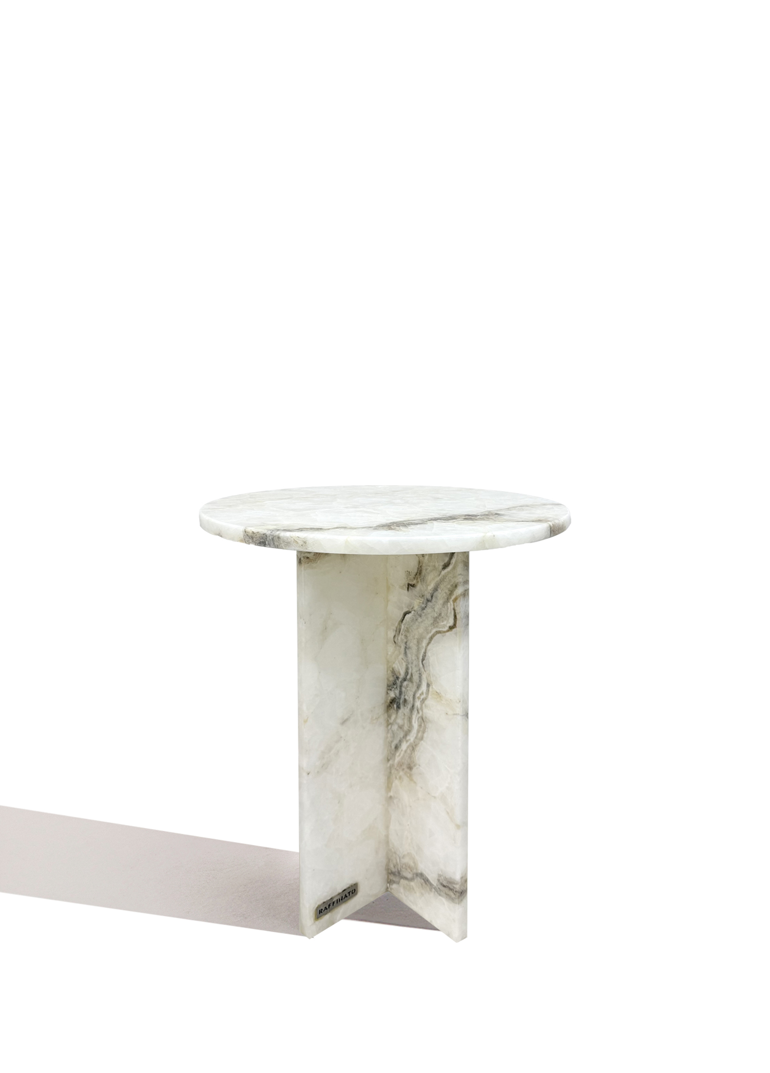 Beyaz Onyx Gummy Yan Sehpa